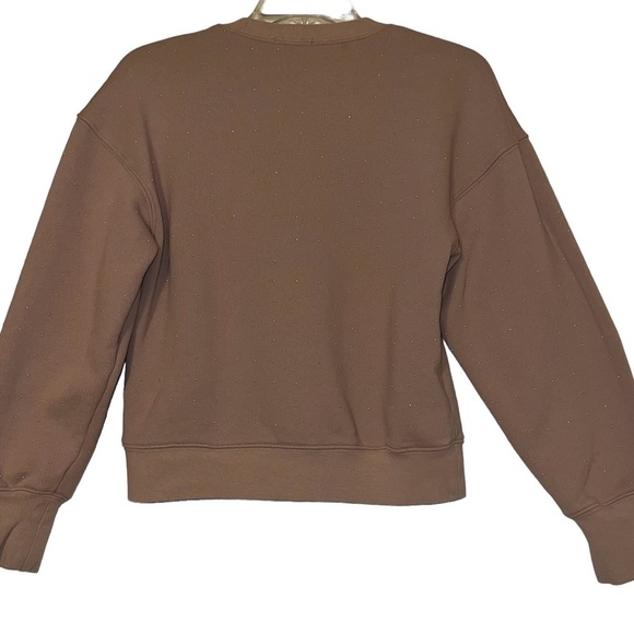 A.L.C. Women’s Embellished Crew Neck Sweatshirt Light Brown Sz S - Picture 10 of 13